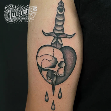 totenkopf_und_dolch_tattoo_leon_living_illustrations_düsseldorf